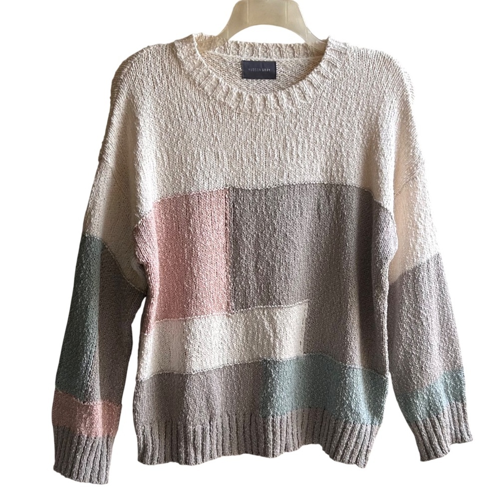 HUDSON GRAY Crew Neck Sweater Soft Pastels